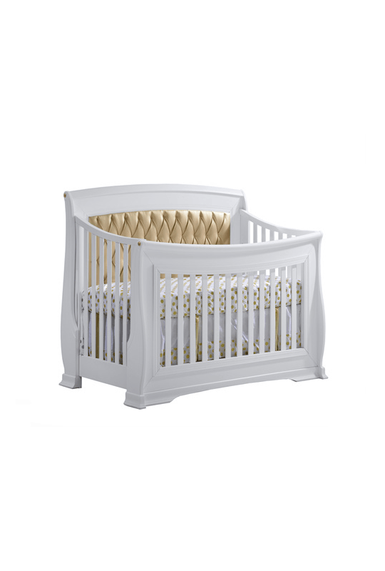 Bella Gold "5in1" Convertible Crib with Bella Gold Diamond Tufted Upholstered Headboard Panel