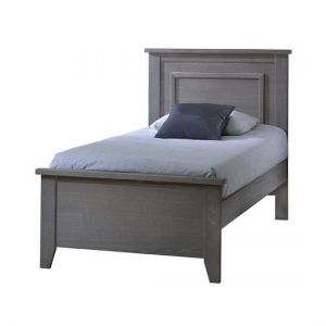 Rustic Wooden Twin Bed 39" with blue sheets