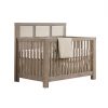 Rustico "5-in-1" Convertible Crib w/Linen Weave Upholstered Headboard Panel