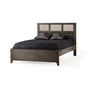 Rustico Double Bed 54" (low profile footboard) with Linen Weave Upholstered Headboard Panel