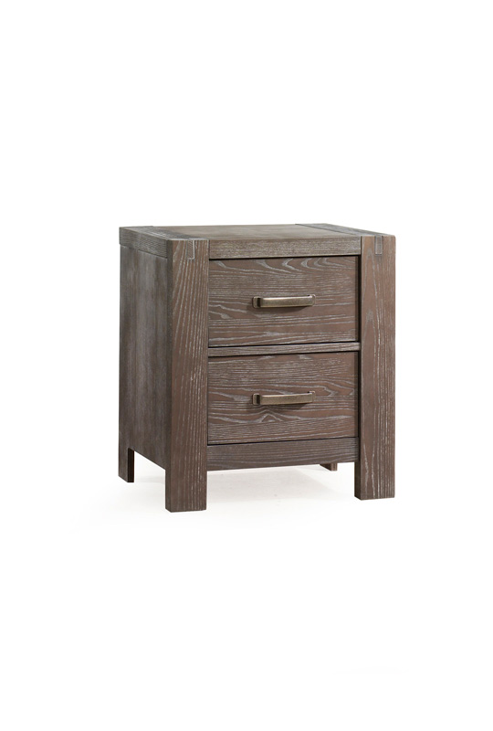 Rustico Dark wood 2 drawer Nightstand