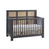 Rustico Moderno Crib in Graphite with natural oak wood headboard panels