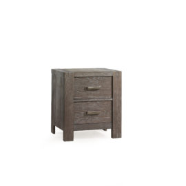 Rustic Wood Nightstand with two drawers