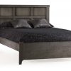 Rustico dark wood Double Bed 54" (low profile footboard) with black sheets