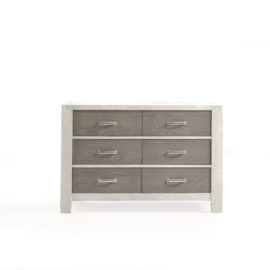 Rustico Moderno White Double Dresser with grey drawers