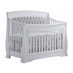 crib with fabric headboard