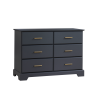 Tayler Double Dresser in Charcoal with gold antique handles