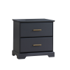 Tayler Nightstand in Charcoal with gold antique handles