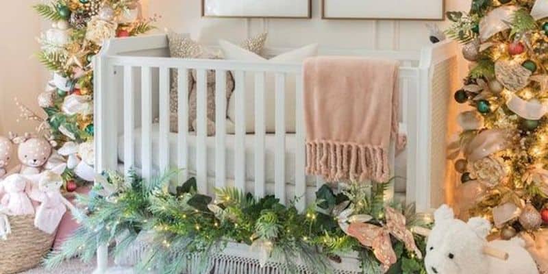 winter decoration nursery crib