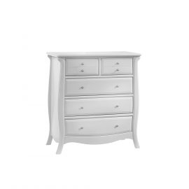 Bella 5 Drawer Dresser in White