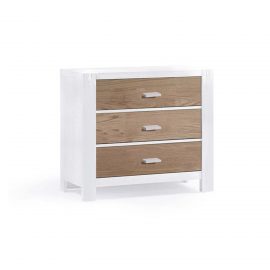 Rustico Moderno 3 Drawer Dresser in White and Natural Oak