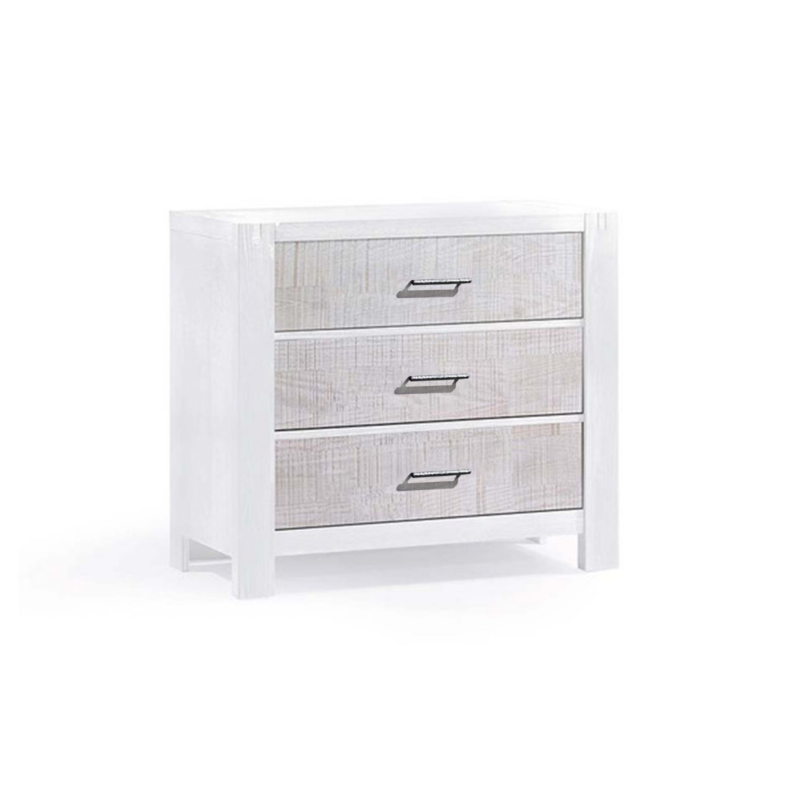 Rustico Moderno 3 Drawer Dresser in White and White Bark