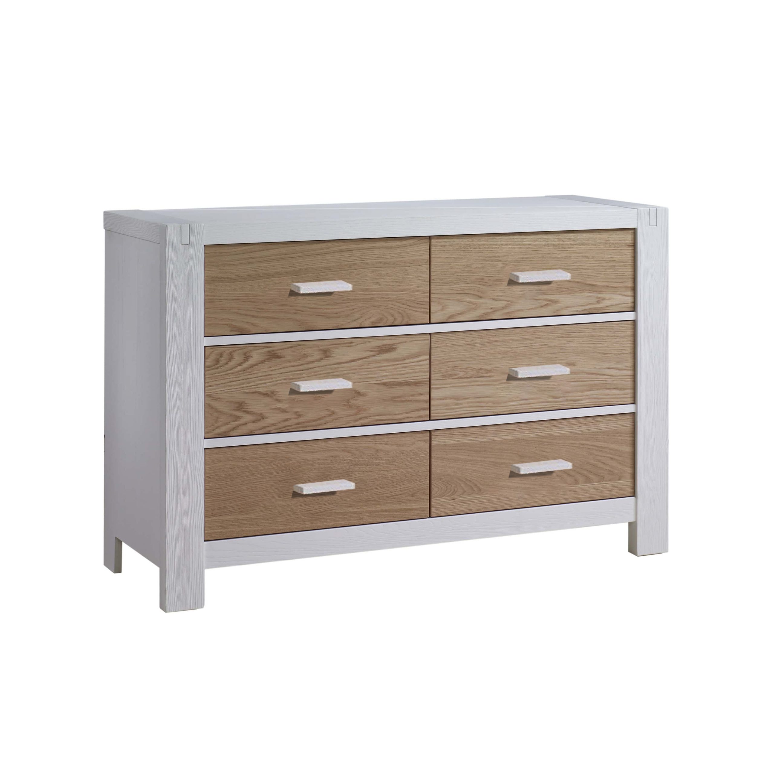 Rustico Moderno Double Dresser in White and Natural Oak