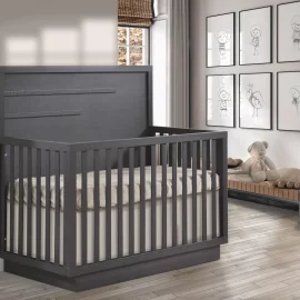 Como 5-in-1 Convertible Crib with Horizontal Moulding in Dusk