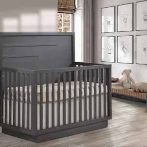 Como 4-in-1 Convertible Crib with Horizontal Molding in Dusk