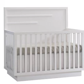 Como 5-in-1 Convertible Crib with Horizontal Moulding in White