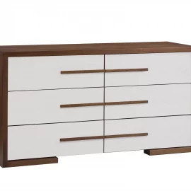 Aria Double Dresser 62’’ in Walnut/Linen