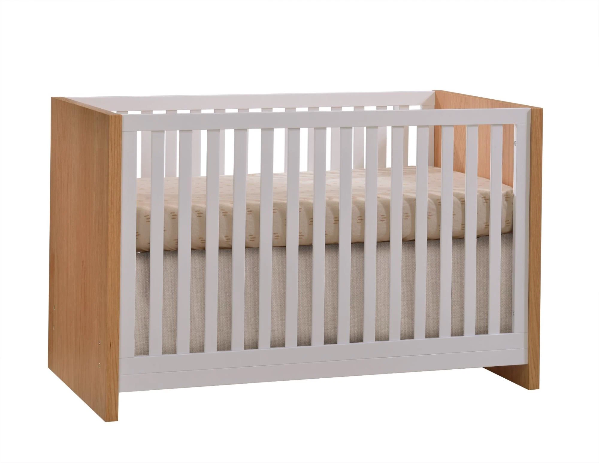 Linea Island Convertible Crib in White/Oak
