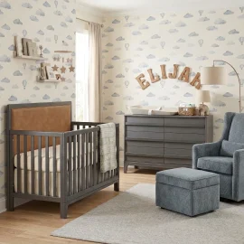 Kyoto Crib Room Graphite Caramel