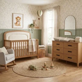 Palo Conv Crib W Panel Wheat - Black Handles Marlyn Turcotte