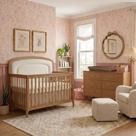 Palo Conv Crib W Panel Wheat - Gold Handles Marlyn Turcotte
