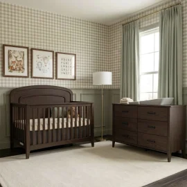 Palo Walnut Crib Room W Black Handles Marlyn Turcotte