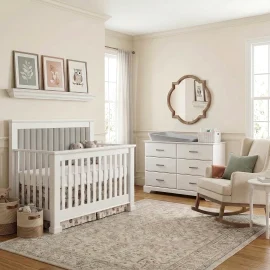 Taylor Conv Crib Room White Grey