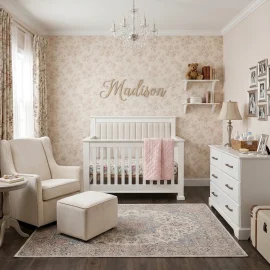 Taylor Conv Crib Room White Talc